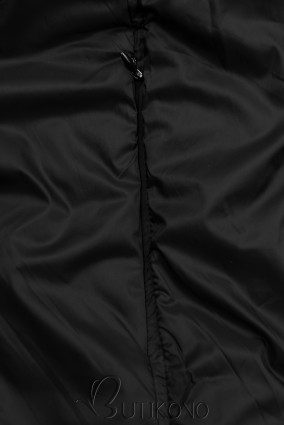 Hnědobéžová-černá oboustranná bunda s kapucí