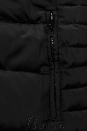 Černá prošívaná zimní bunda