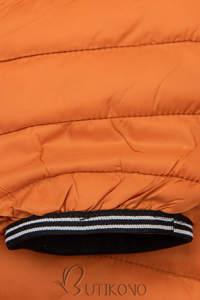 Cihlově oranžová lehká oboustranná bunda