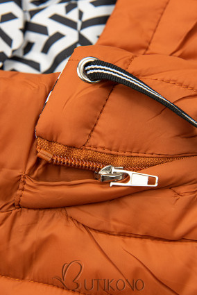 Cihlově oranžová lehká oboustranná bunda