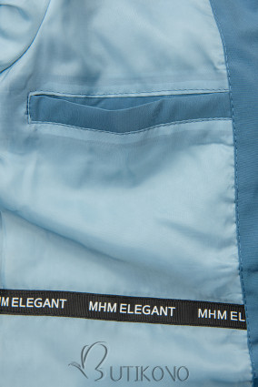 Jeans modrá přechodná parka s modrou podšívkou