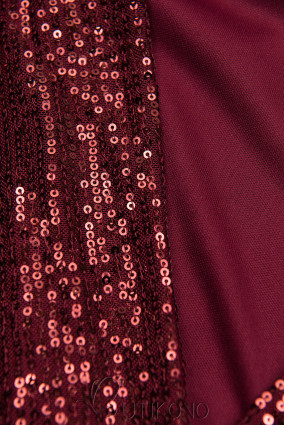 Vínově červené šaty s flitry