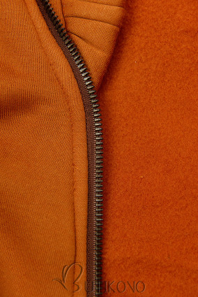 Terakota mikina s asymetrickým zipem