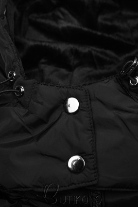 Černá zimní bunda v prošívaném designu