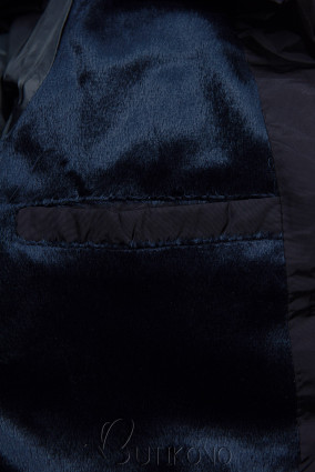 Tmavě modrá zimní bunda v prošívaném designu