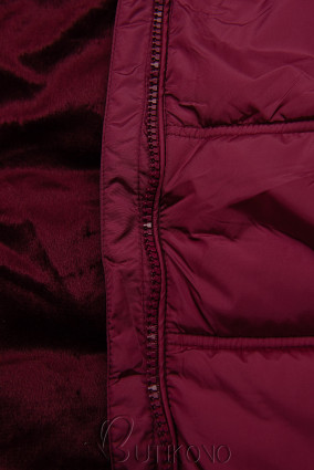 Burgundy zimní bunda v prošívaném designu
