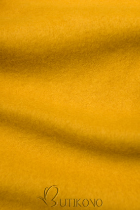 Žlutá mikina s pruhovanou podšívkou