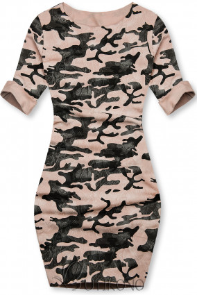 Růžové ležérní army šaty