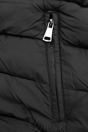 Oboustranná zimní bunda s kožešinou olivová/černá