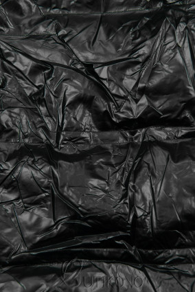 Černá/hnědá lesklá oboustranná bunda