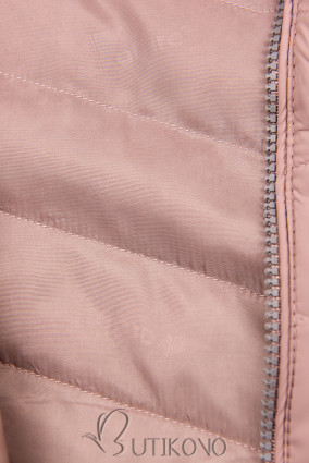 Prošívaná lehká bunda růžová