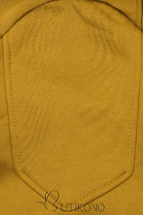 Mustard mikina s dvoucestným zipem
