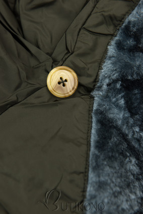 Khaki zimní bunda s vysokým límcem