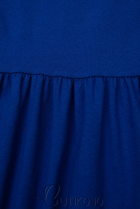 Modré bavlněné šaty v A-střihu