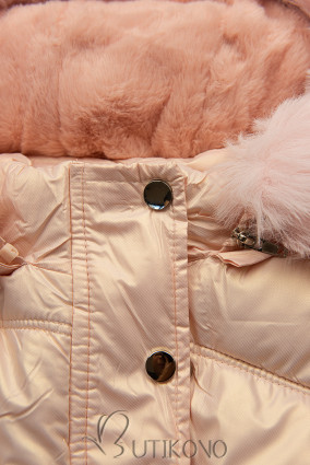 Zimní bunda s kožešinou růžová