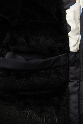 Černá bunda s army podšívkou