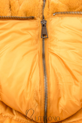 Žlutá oboustranná bunda s plyšem