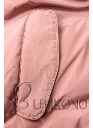 Růžová zimní bunda s plyšovou podšívkou