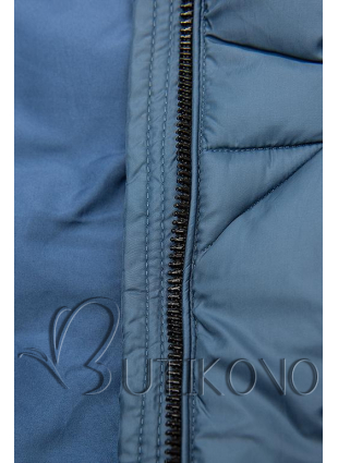 Jeans modrá prošívaná bunda na podzim/zimu
