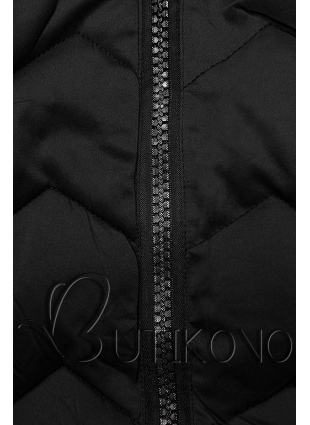 Černá prošívaná bunda na období podzim/zima