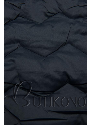Tmavě modrá prošívaná bunda na období podzim/zima
