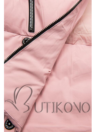Růžová prošívaná bunda na zimu