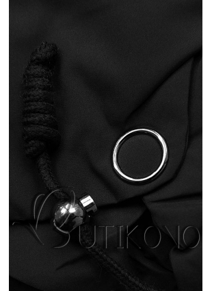 Černá zimní bunda s umělou kožešinou