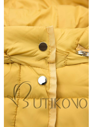 Žlutá prošívaná bunda na přechodné období
