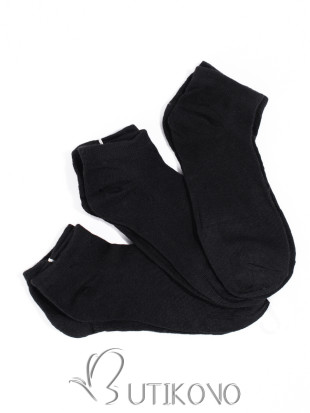 Nízké dámské černé ponožky - trojbalení
