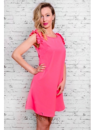 Růžové - neonové šaty 6020