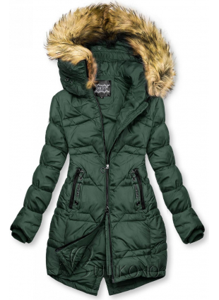 Tmavě zelená prošívaná bunda na podzim/zimu
