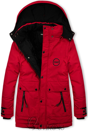 Chlapecká zimní bunda červeno/černá