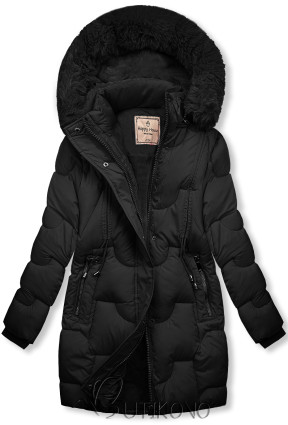 Černá dětská zimní bunda s kapucí