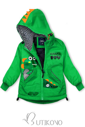 Zelená bunda s kapucí DINO