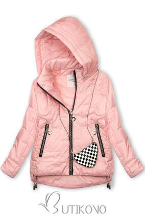 Růžová bunda s kapucí