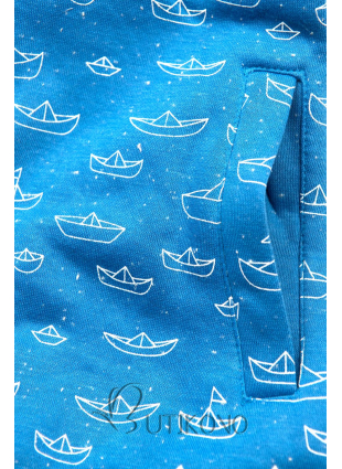 Modrá mikina s námořnickým motivem