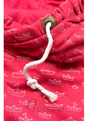 Růžová mikina s námořnickým motivem