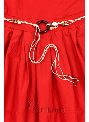 Červené midi šaty v basic stylu