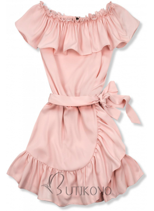 Světle růžové volánové šaty Olivia/O'la Voga