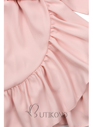 Světle růžové volánové šaty Olivia/O'la Voga