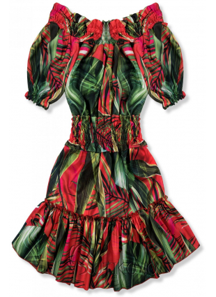 Červeno-zelené šaty Serena/O'la Voga
