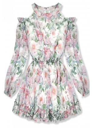 Růžovo-zelené květinové šaty Laura/O'la Voga