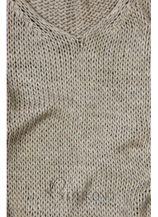 Cappuccino hnědý pletený pulovr