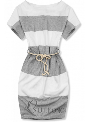 Pruhované šedo-bílé šaty