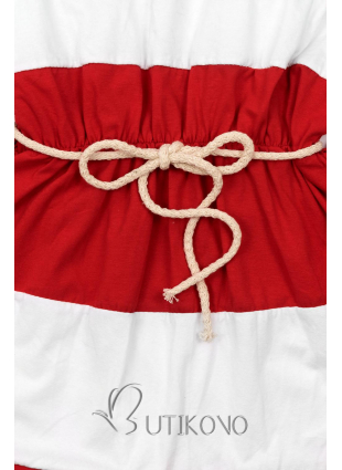Pruhované červeno-bílé šaty