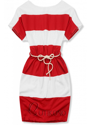 Pruhované červeno-bílé šaty