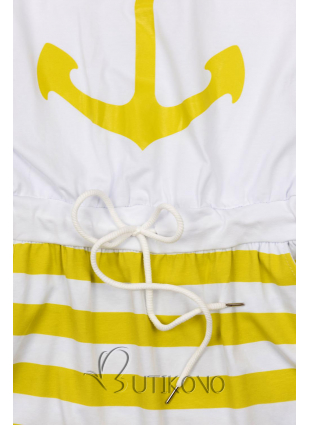 Žluto-bílé šaty s kotvou