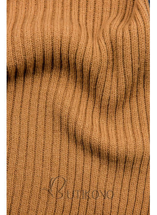 Béžové pletené rolákové šaty