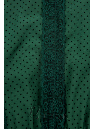 Zelené elegantní puntíkované šaty