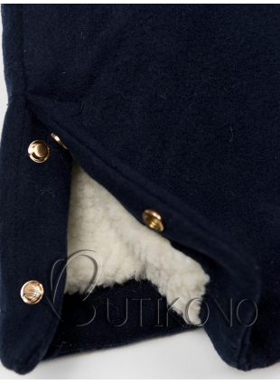 Zimní kabát s kožešinovou podšívkou tmavě modrý